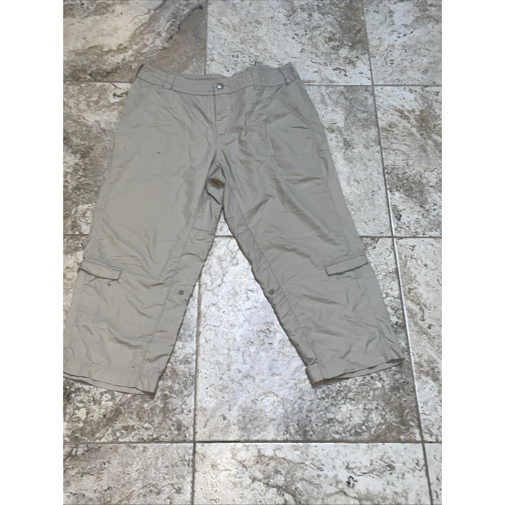 Columbia Titanium Women's 14 Beige Capri Hiking Pants RN 69724 EUC